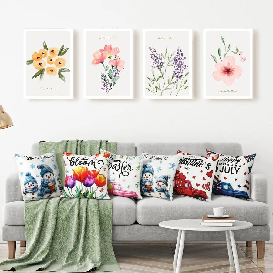 Holiday Pillow Covers Set 20 Pcs Seasonal Sunflower