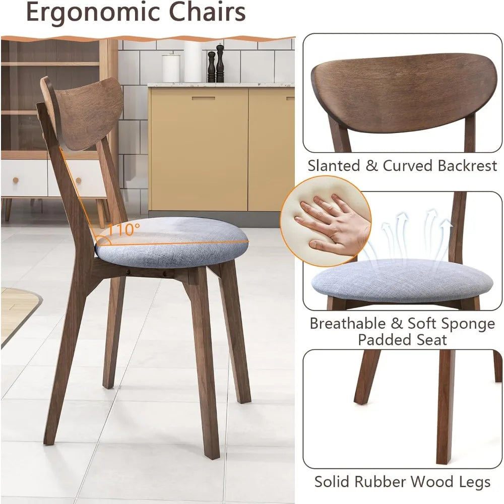 MKDK Mid Century Modern Round Dining Table Set For Two