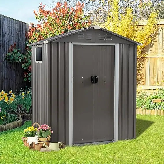 Outdoor Metal Storage Shed Waterproof With Side Window