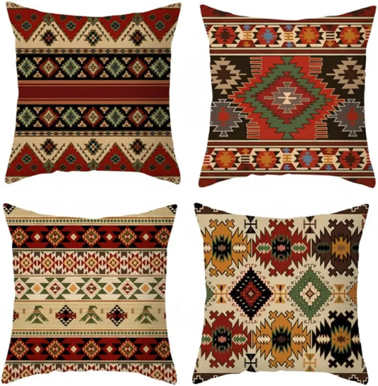 Linen Throw Pillow Covers Zippered Cushion Cases For Sofa Decor