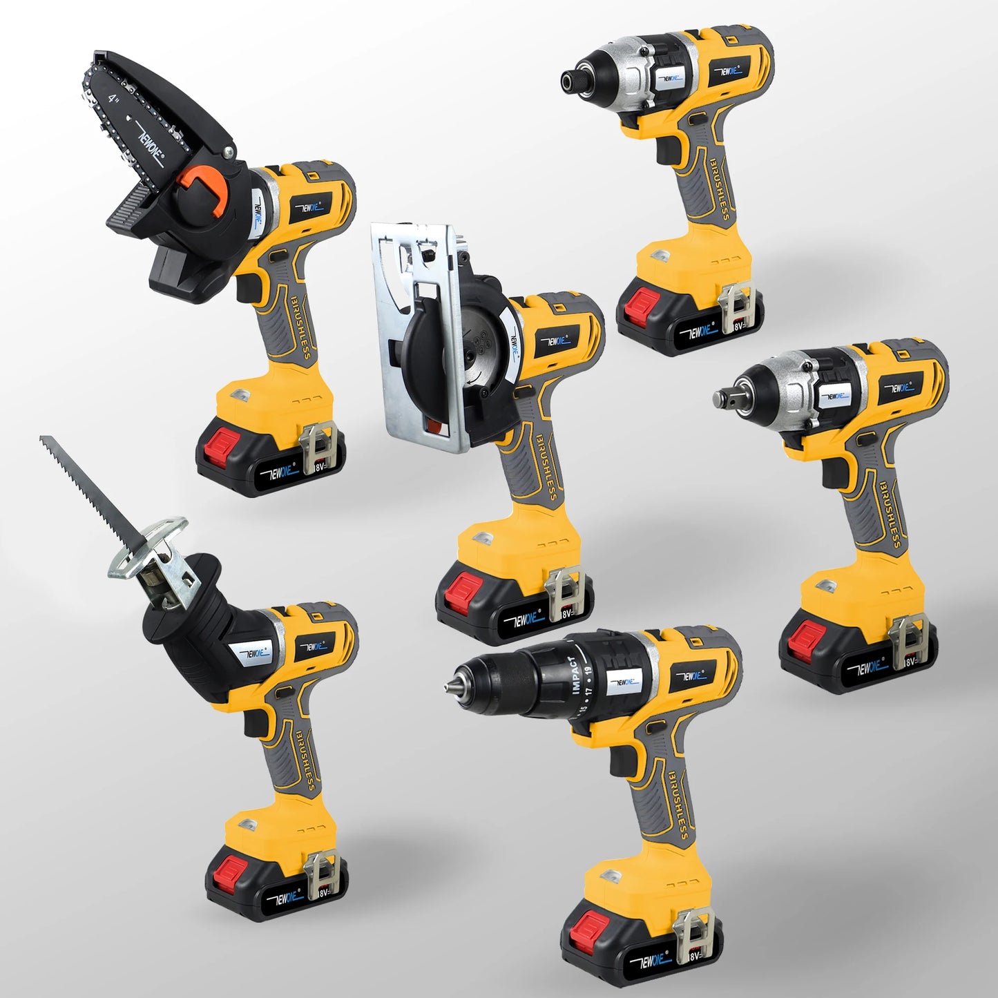 NEWONE 12-in-1 18V Brushless Multi Tool Jig Saw Oscillating Tool