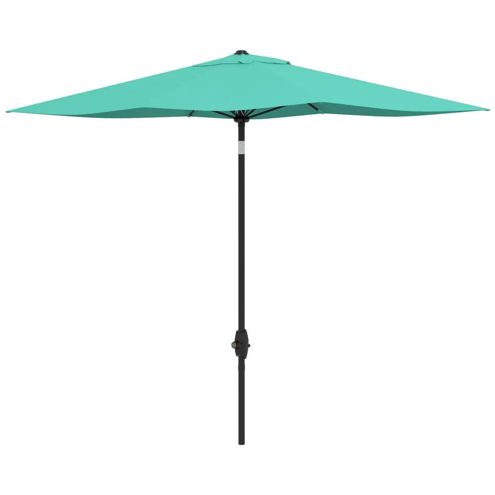 Rectangular Patio Market Umbrella With Crank Push Button Tilt