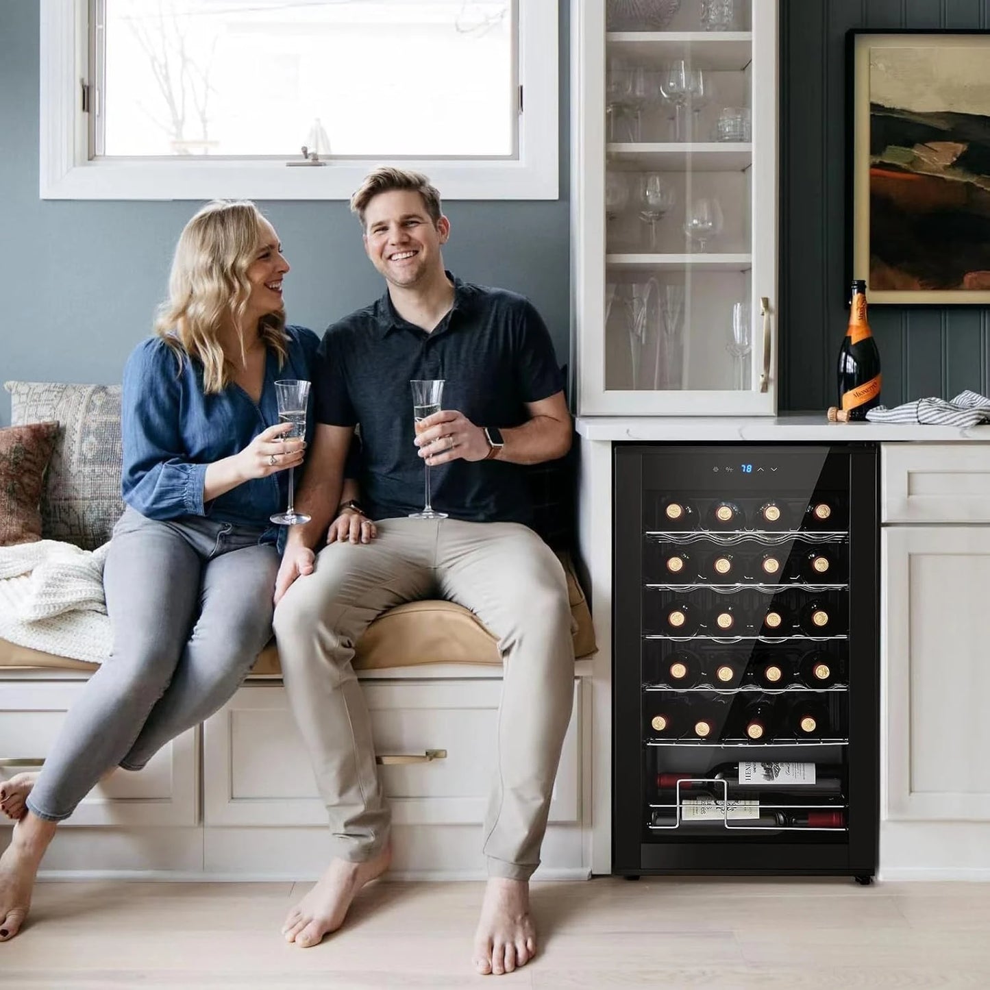 24 Bottle Compressor Mini Wine Refrigerator With Temperature Control