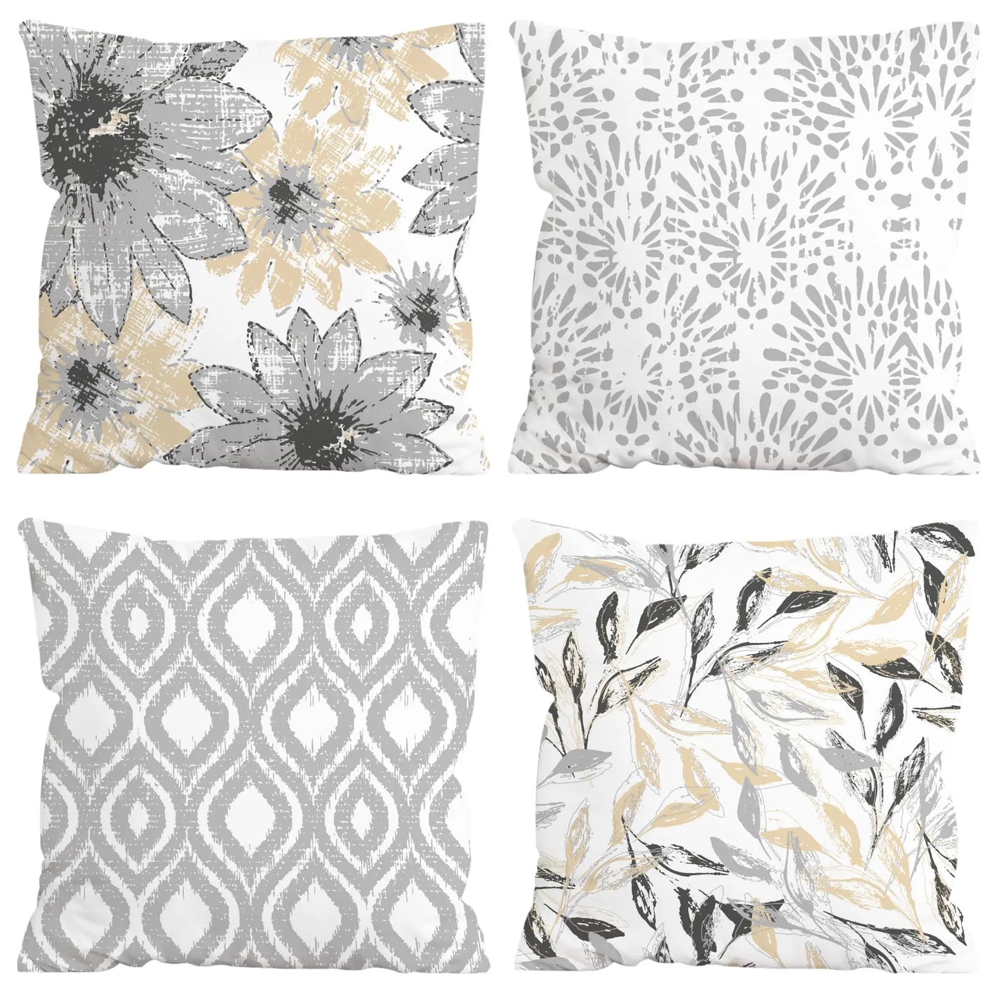 Boho Sage Floral Throw Pillow Covers Decor