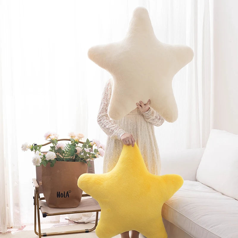 Soft Plush Star Shaped Decorative Throw Pillow For Bedroom
