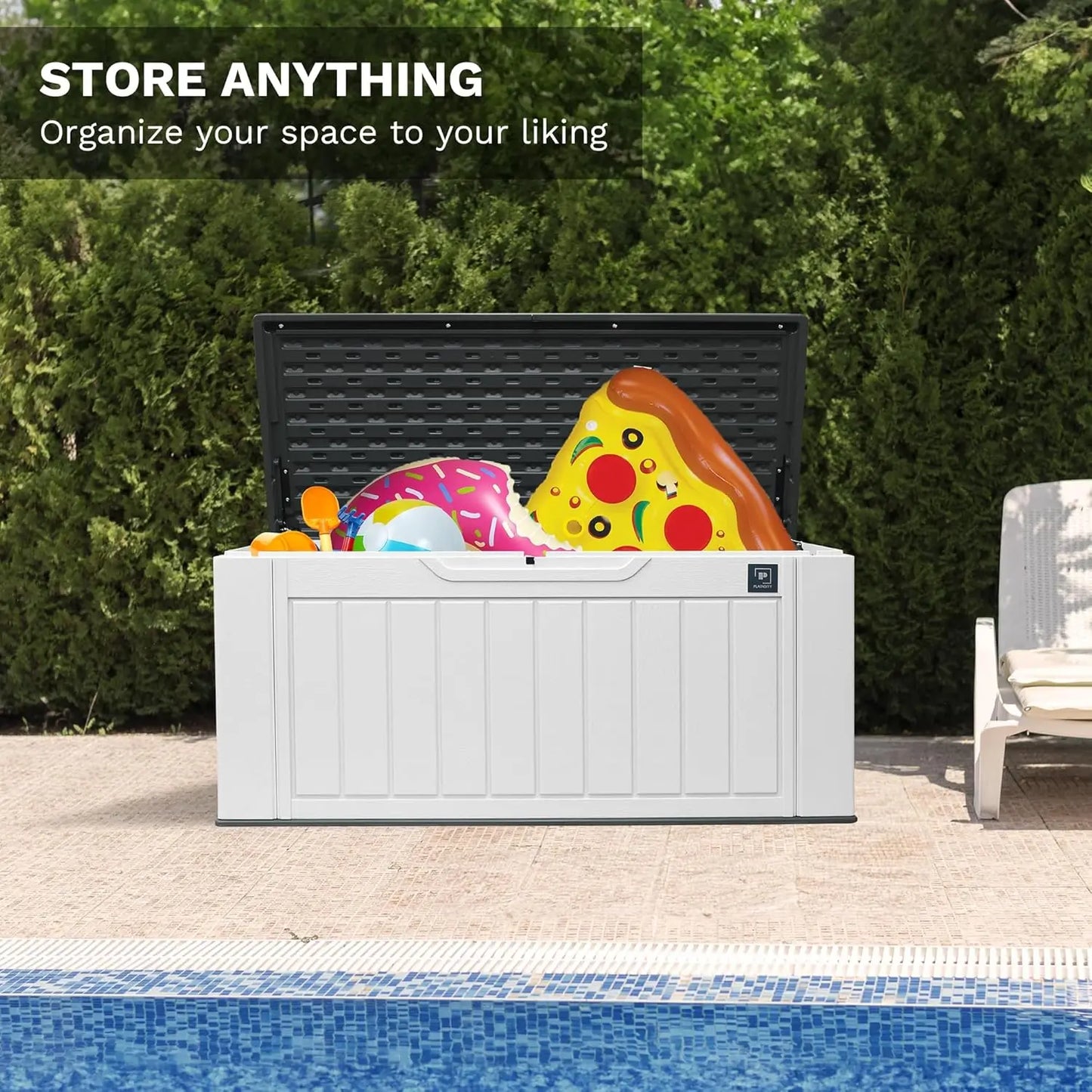 Waterproof Resin Deck Box Outdoor Storage 230 Gal Rubber Plastic
