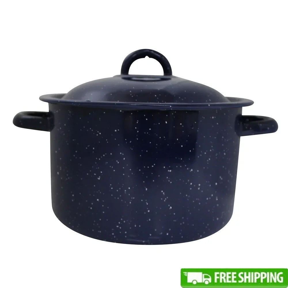 Enamel Stock Pot Durable Metal Oven Safe With Double Handles