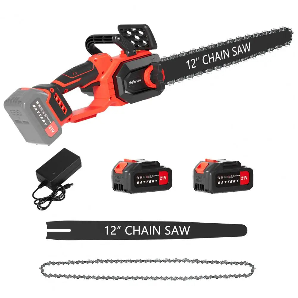 Cordless Mini Electric Chainsaw With 2 Batteries And Charger