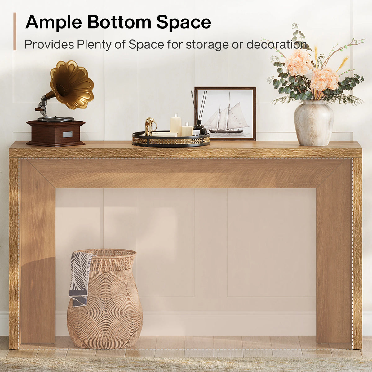 Tribesigns Wooden Farmhouse Console Table With Storage