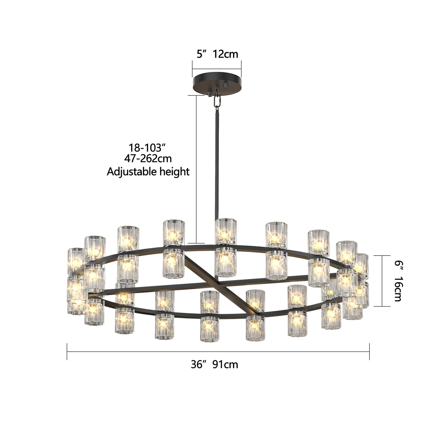 Zhikea Modern Crystal LED Pendant Light For Living Room