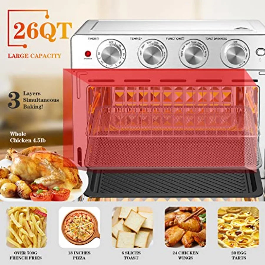 Yao Hui Huang 7-in-1 Air Fryer Toaster Oven Stainless Steel