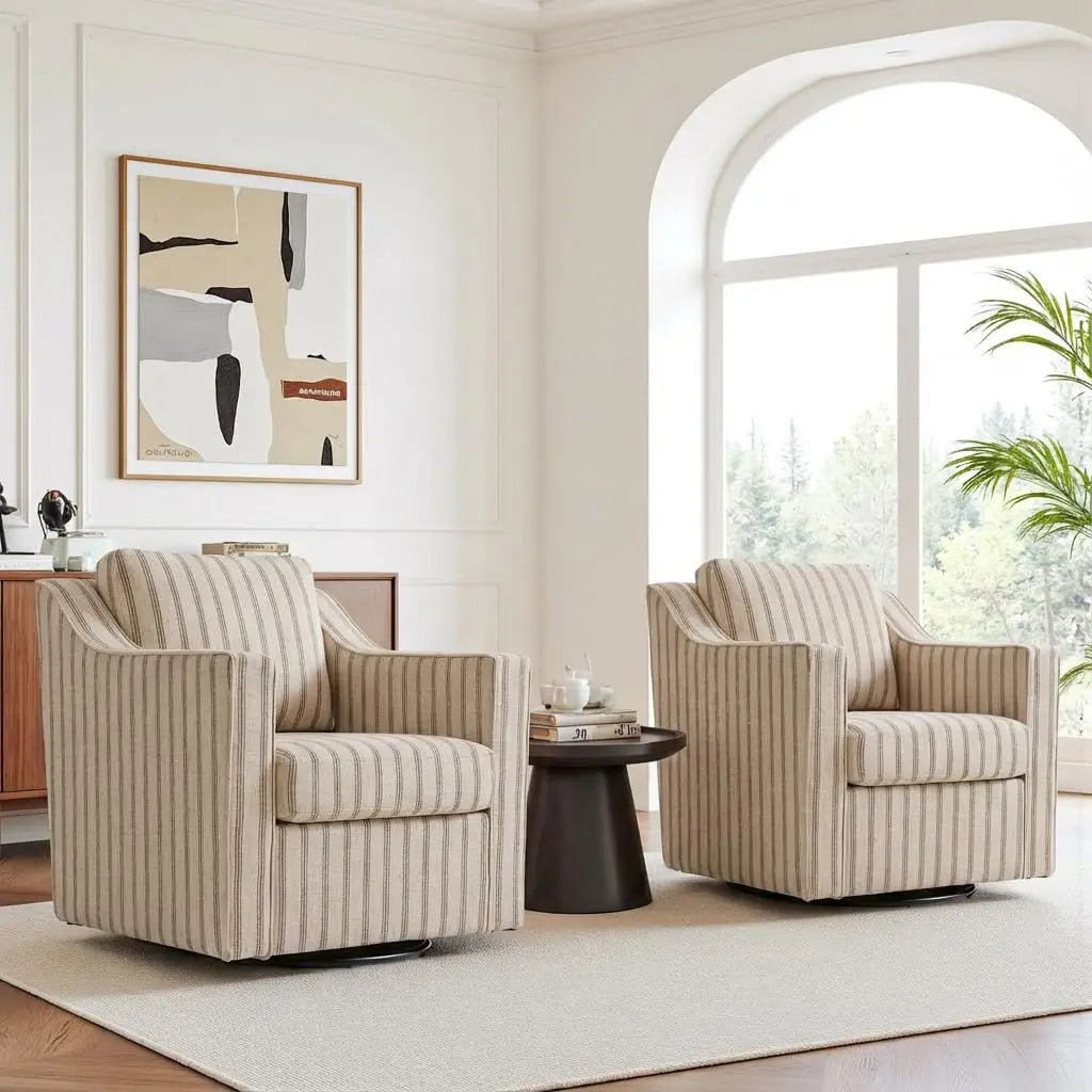 Upholstered Club Armchairs Set of 2 Chenille Fabric