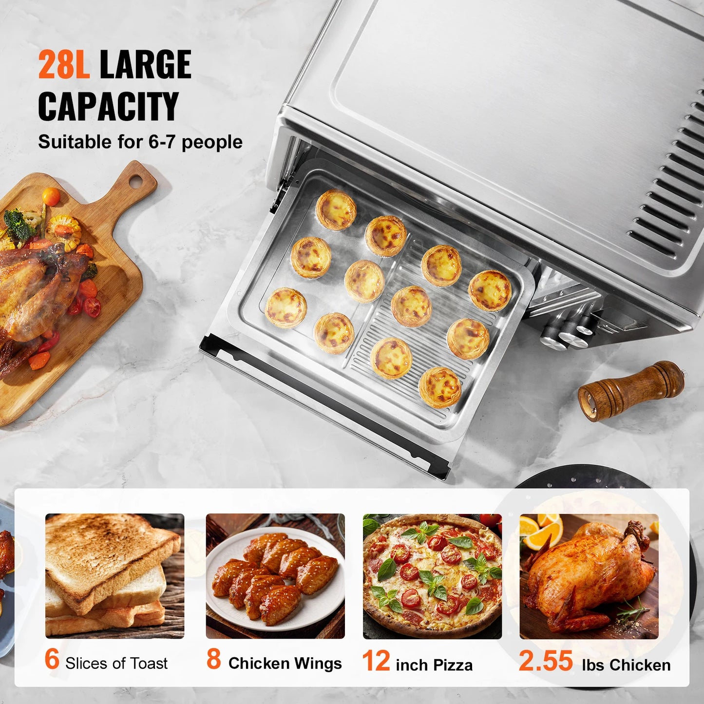 SucceBuy 13-In-1 Air Fryer Toaster Oven Convection Countertop