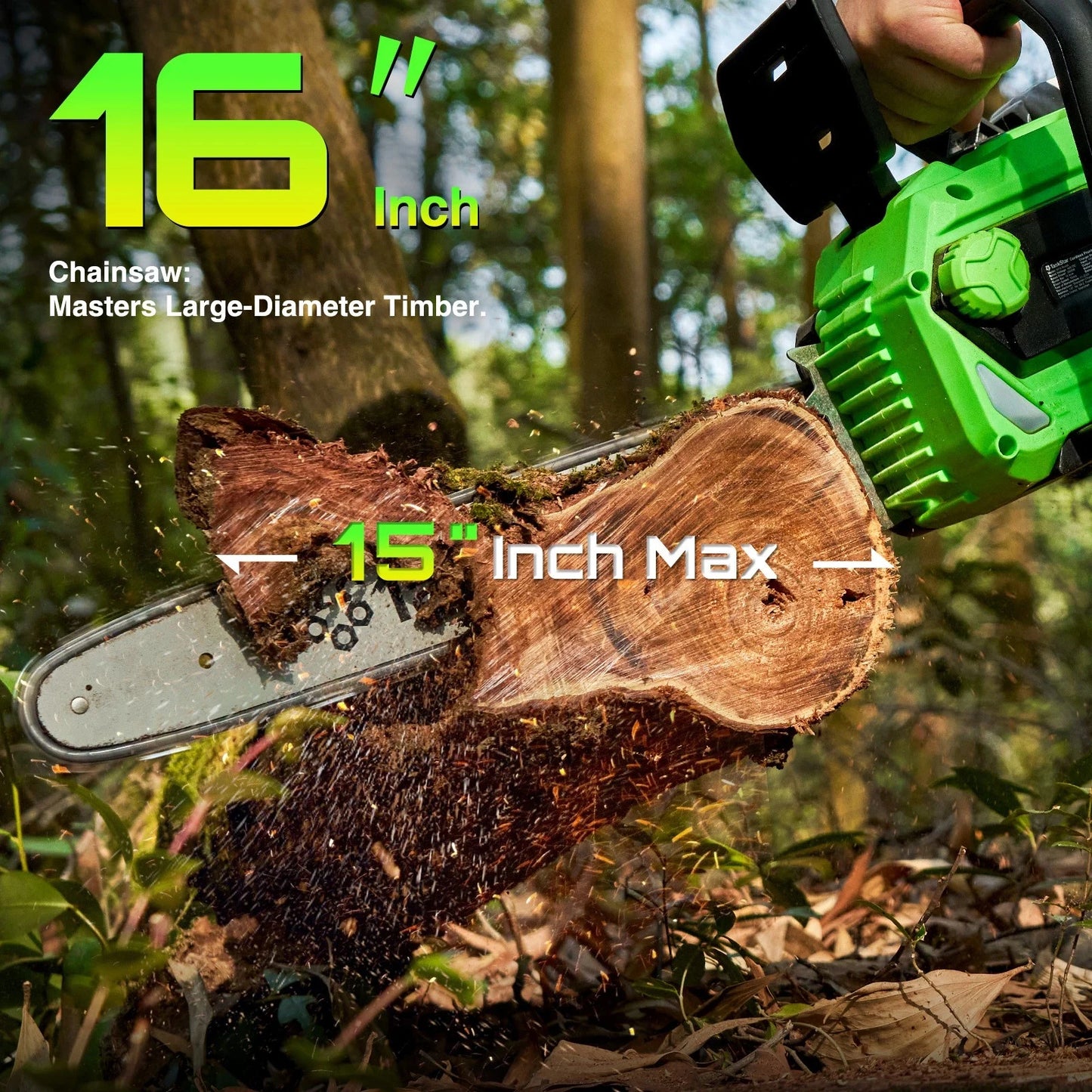 TaskStar 40V Brushless Cordless Chainsaw With 2 5.0Ah Batteries