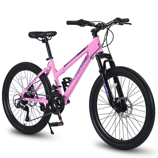 Ecarpat Women's Mountain Bike With 21 Speed Disc Brakes Front Fork Suspension
