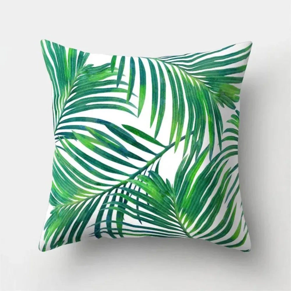 Tropical Leaf Cactus Double-sided Plush Throw Pillow