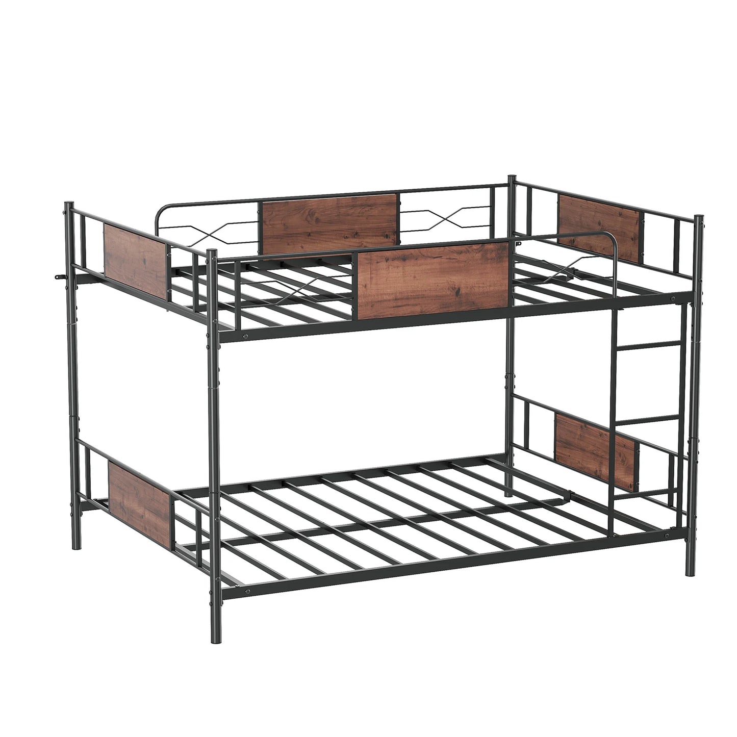 Detachable Metal Bunk Bed Frame With Ladder And Guardrail