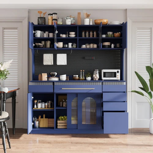 Buffet With Hutch Storage Cabinet For Dining Room With Drawers