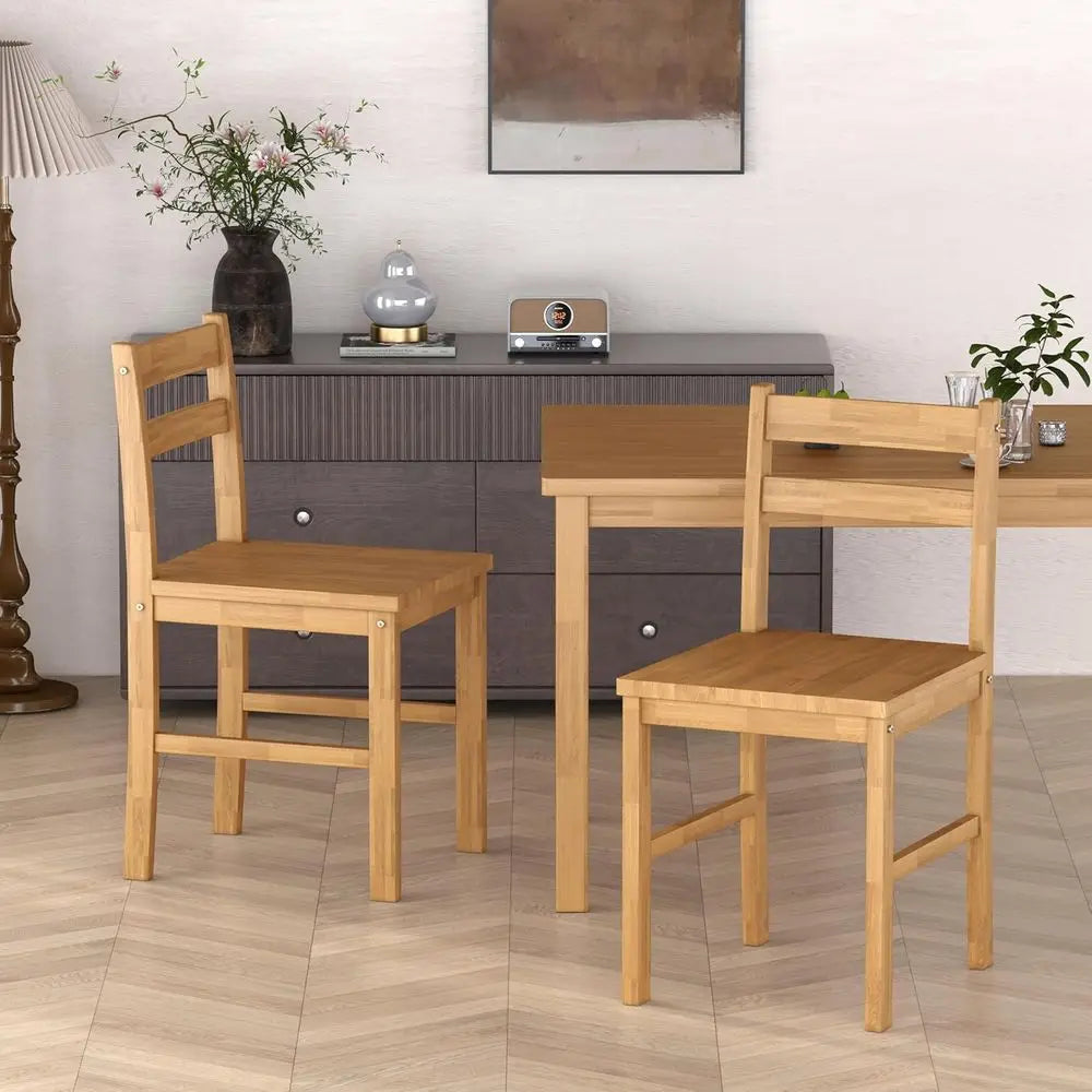 Solid Wood Modern Dining Table Set With 4 Chairs Durable