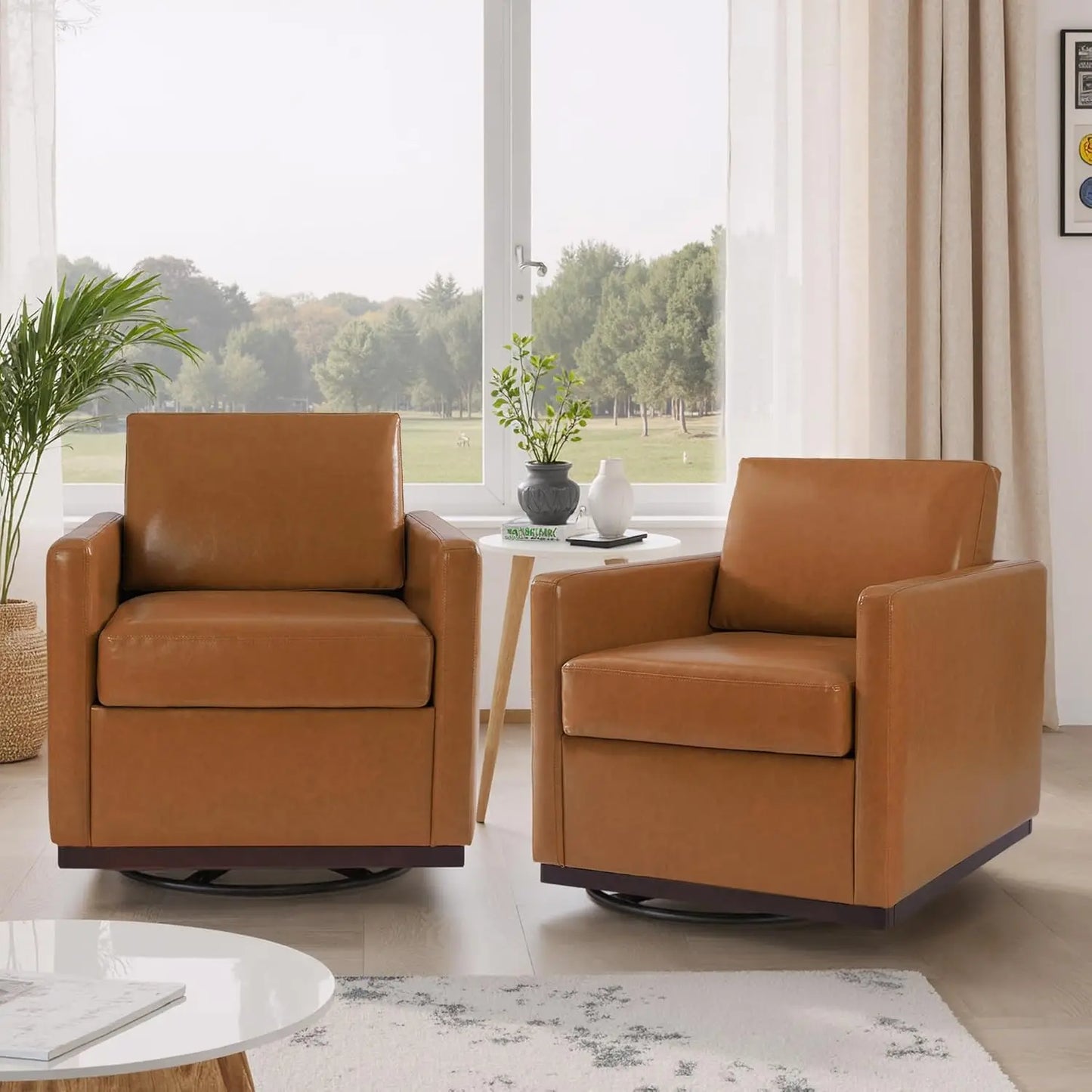 Upholstered Club Armchairs Set of 2 Chenille Fabric