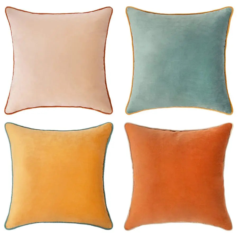 Velvet Throw Pillow Covers Set Of Four Cushions Home Decor