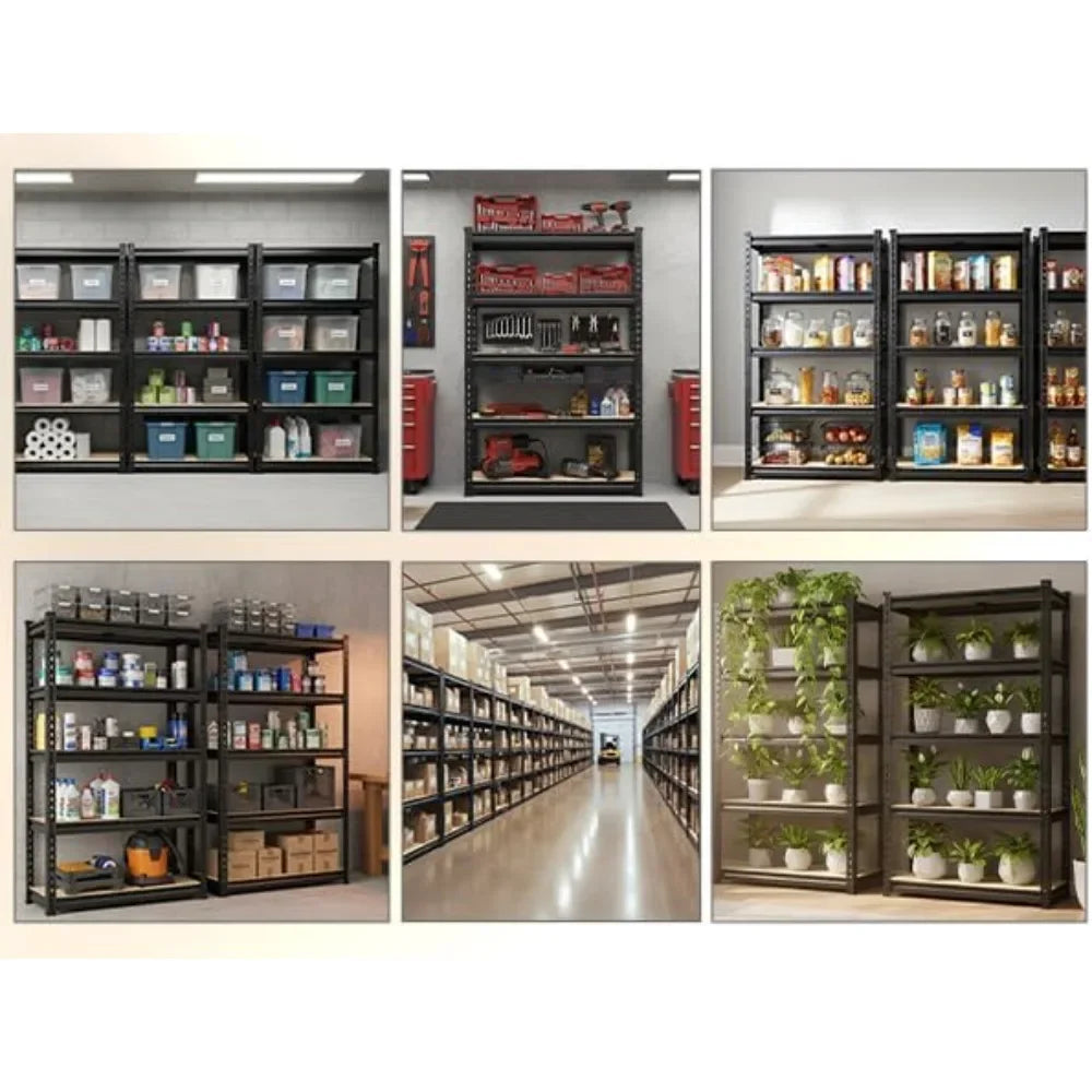 Storage Shelves Set Of 2 5 Tier Heavy Duty Garage Shelving Unit