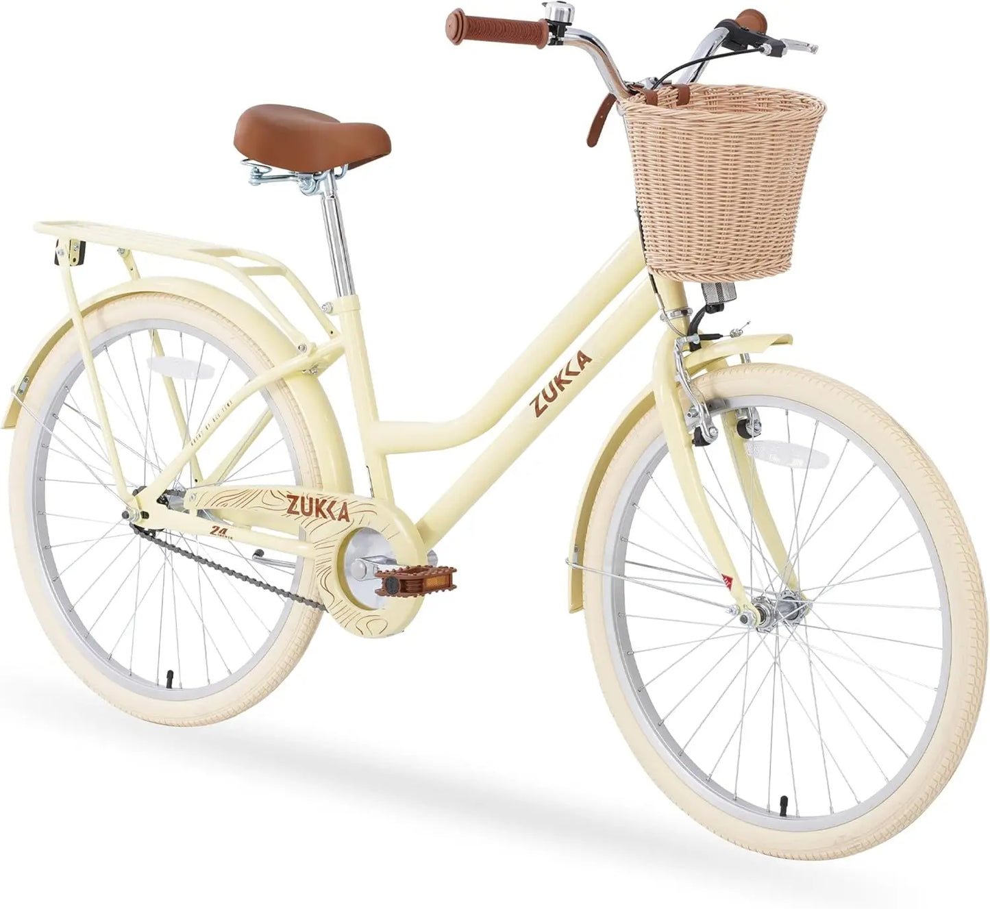 ZUKKA Kids Bike For Girls With Basket Front V Brake Rear Coaster Brake