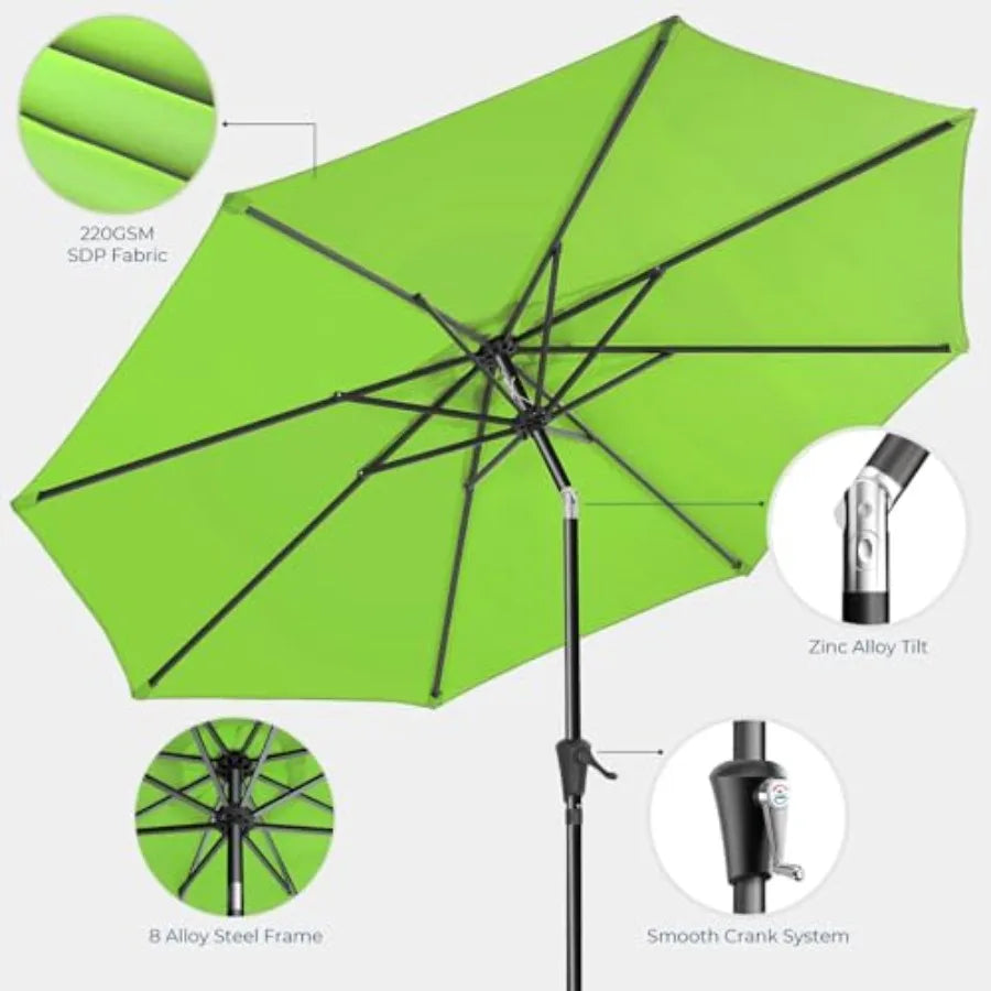 Outdoor Patio Umbrella With Push Button Tilt UV Protection