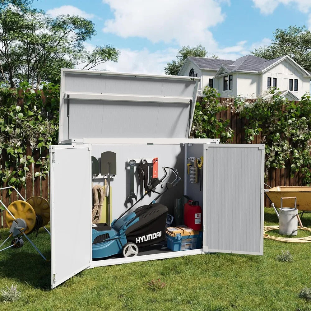 Resin Outdoor Storage Shed With Thickened Floor And Lockable Door