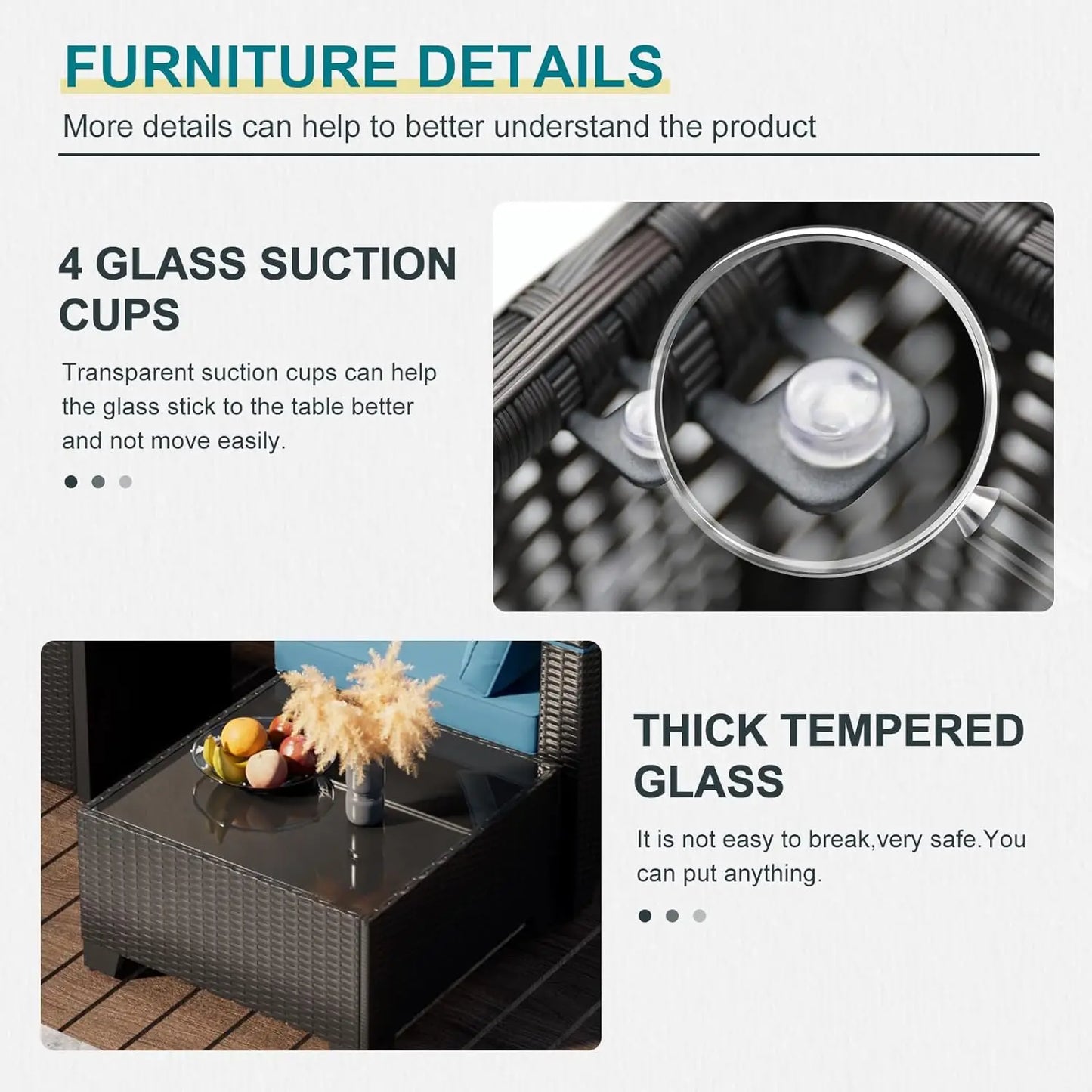 Durable Patio Furniture Set With Fire Pit Table Outdoor Rattan Sectional Sofa