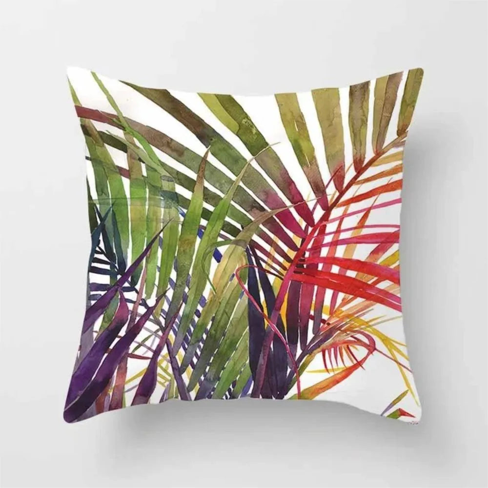 Tropical Leaf Cactus Double-sided Plush Throw Pillow