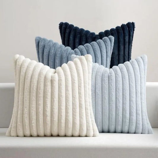 Faux Fur Plush Premium Pillowcases Set of 4 for Sofa