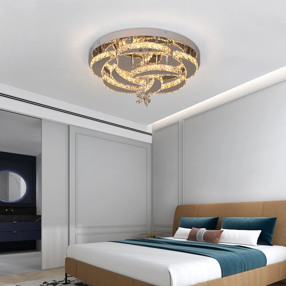 GreeLustr Crystal LED Ceiling Lamp Chandelier For Living Room