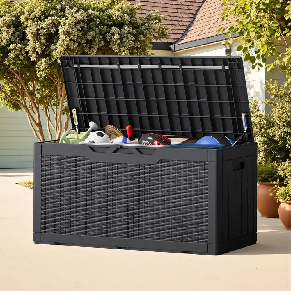 Outdoor Storage Box With Lock Waterproof UV Resistant Lid