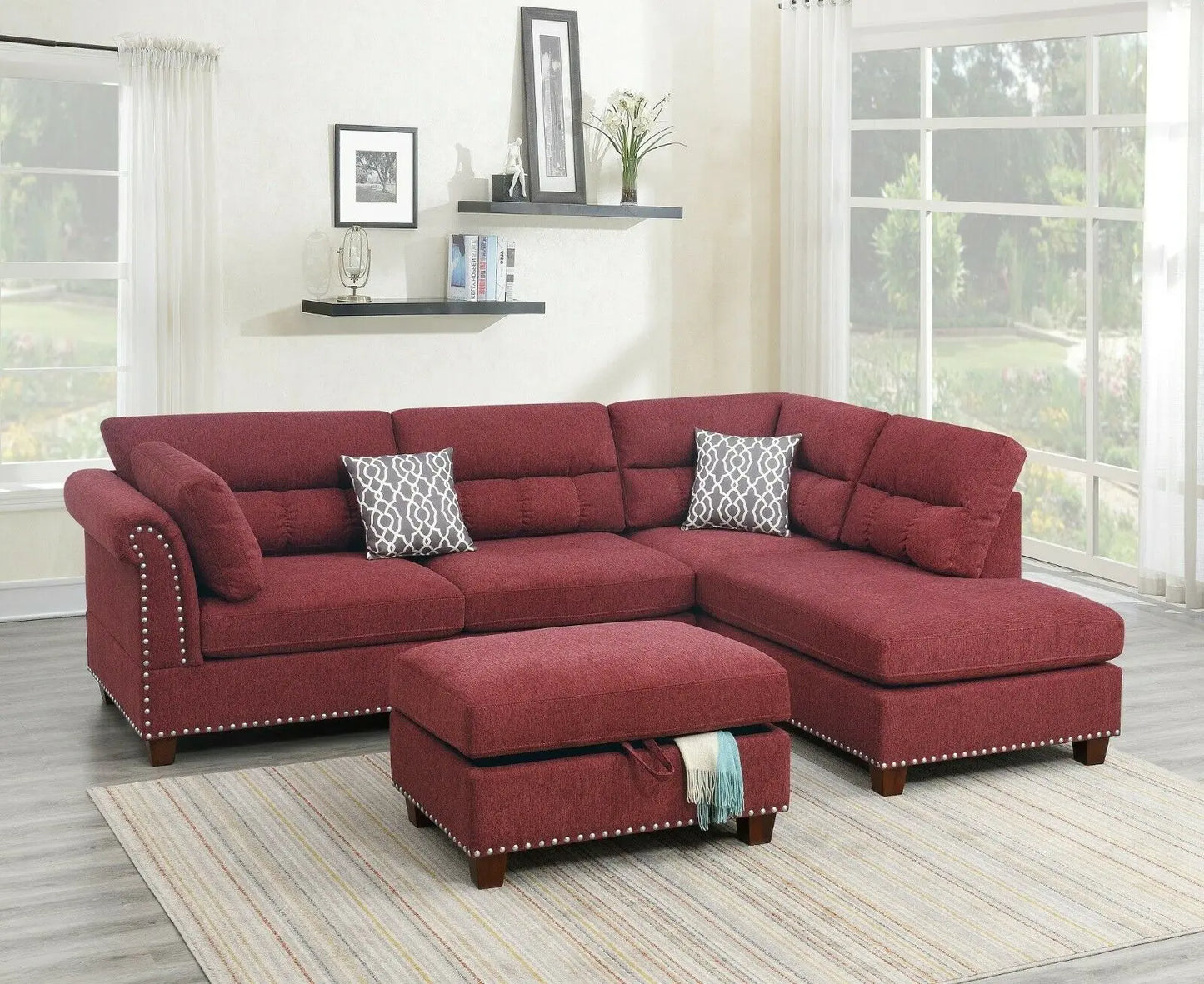 3 Piece Sectional Sofa Set For Modern Living Room Furniture