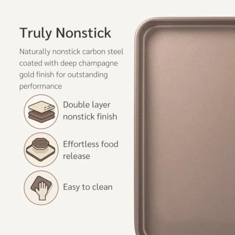 Nonstick Baking Sheets Set of 6 PFOA and BPA Free Non Toxic Bakeware