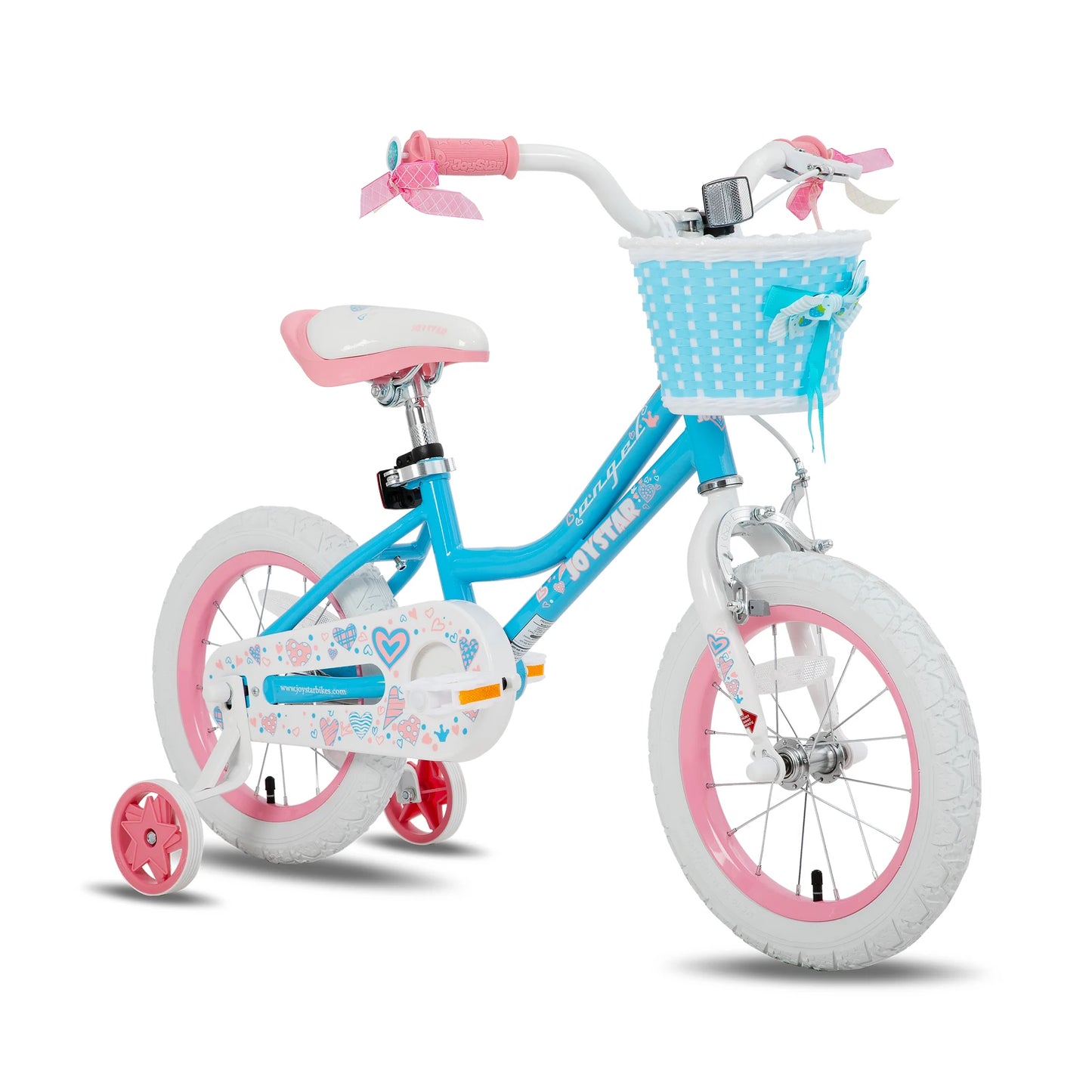 Joystar Kids Bike With Basket Training Wheels Rear Pedal Brake