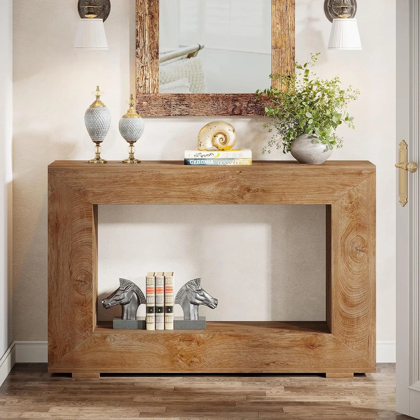 Tribesigns Antique Wooden Farmhouse Console Table With Storage