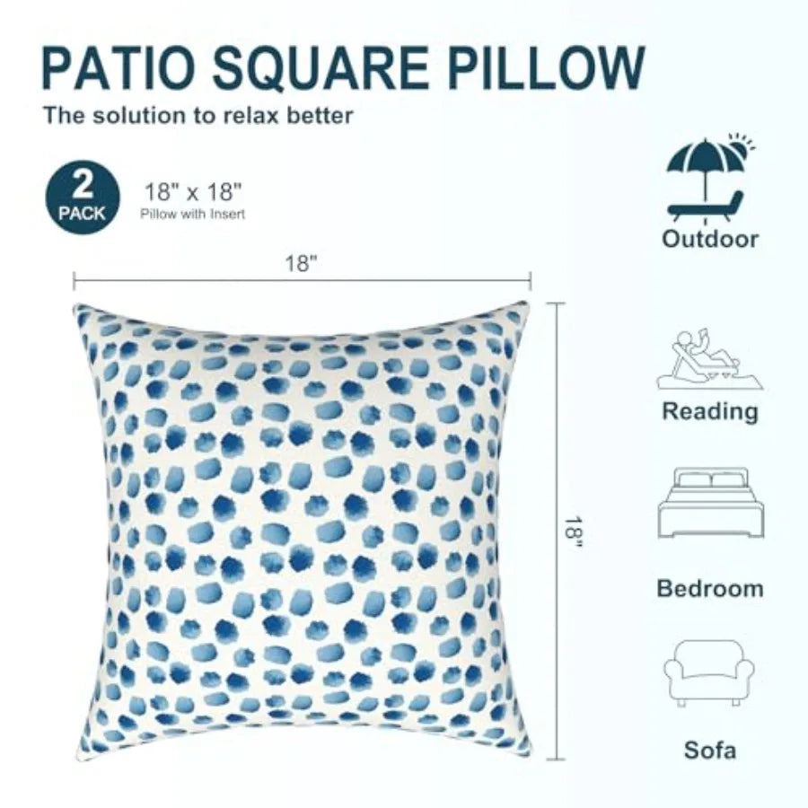 Waterproof Outdoor Throw Pillow Set Pack of 2 for Patio and Sofa