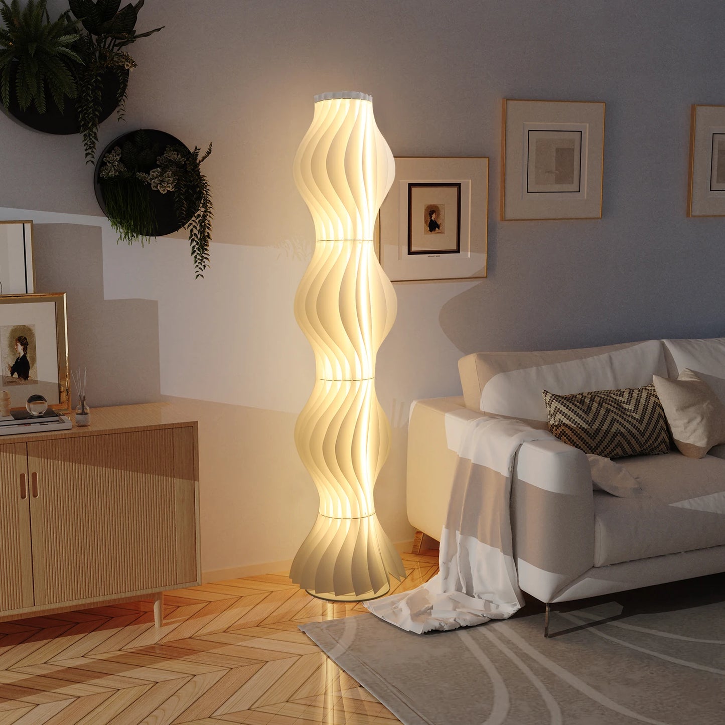 Floor Lamp With Pleated Shade Nordic Style For Living Room