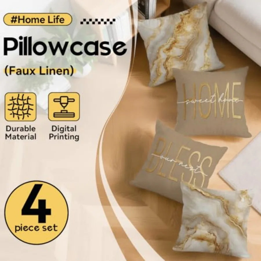 Decorative Throw Pillow Covers Set Of Four For Living Room