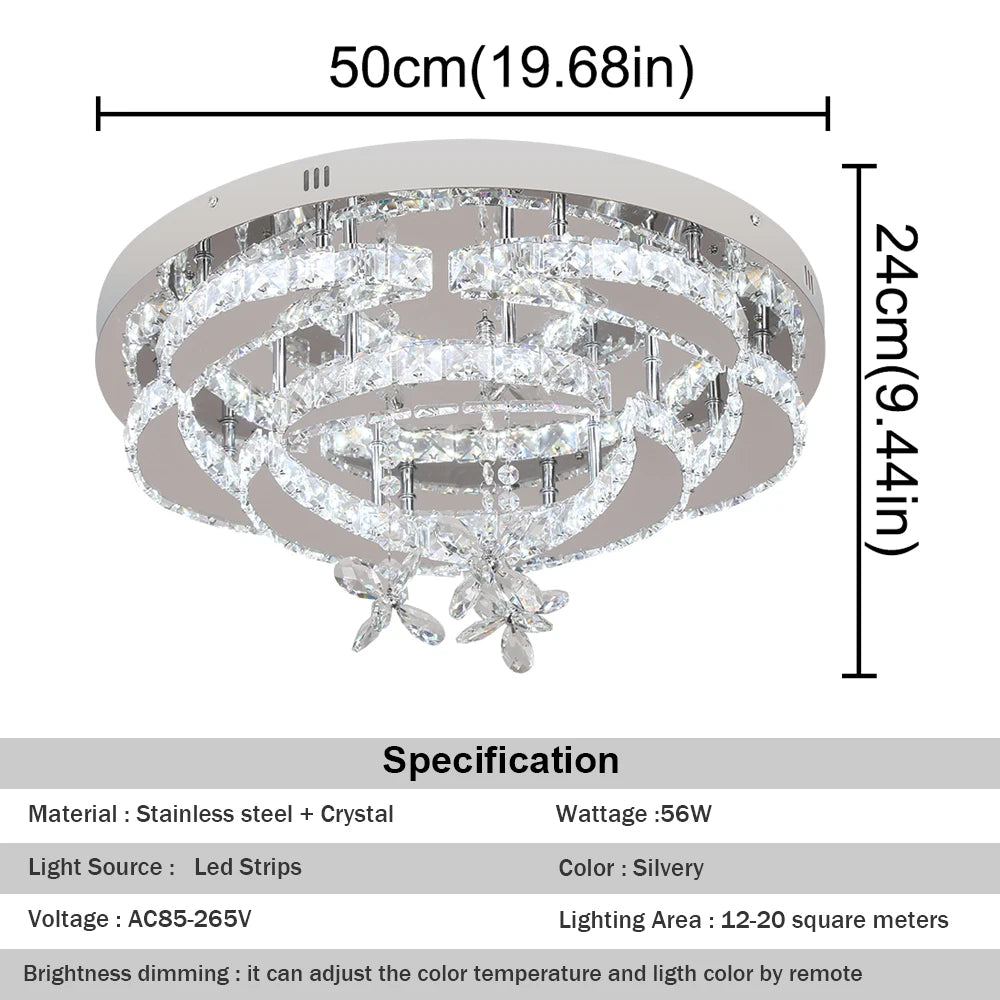 GreeLustr Crystal LED Ceiling Lamp Chandelier For Living Room