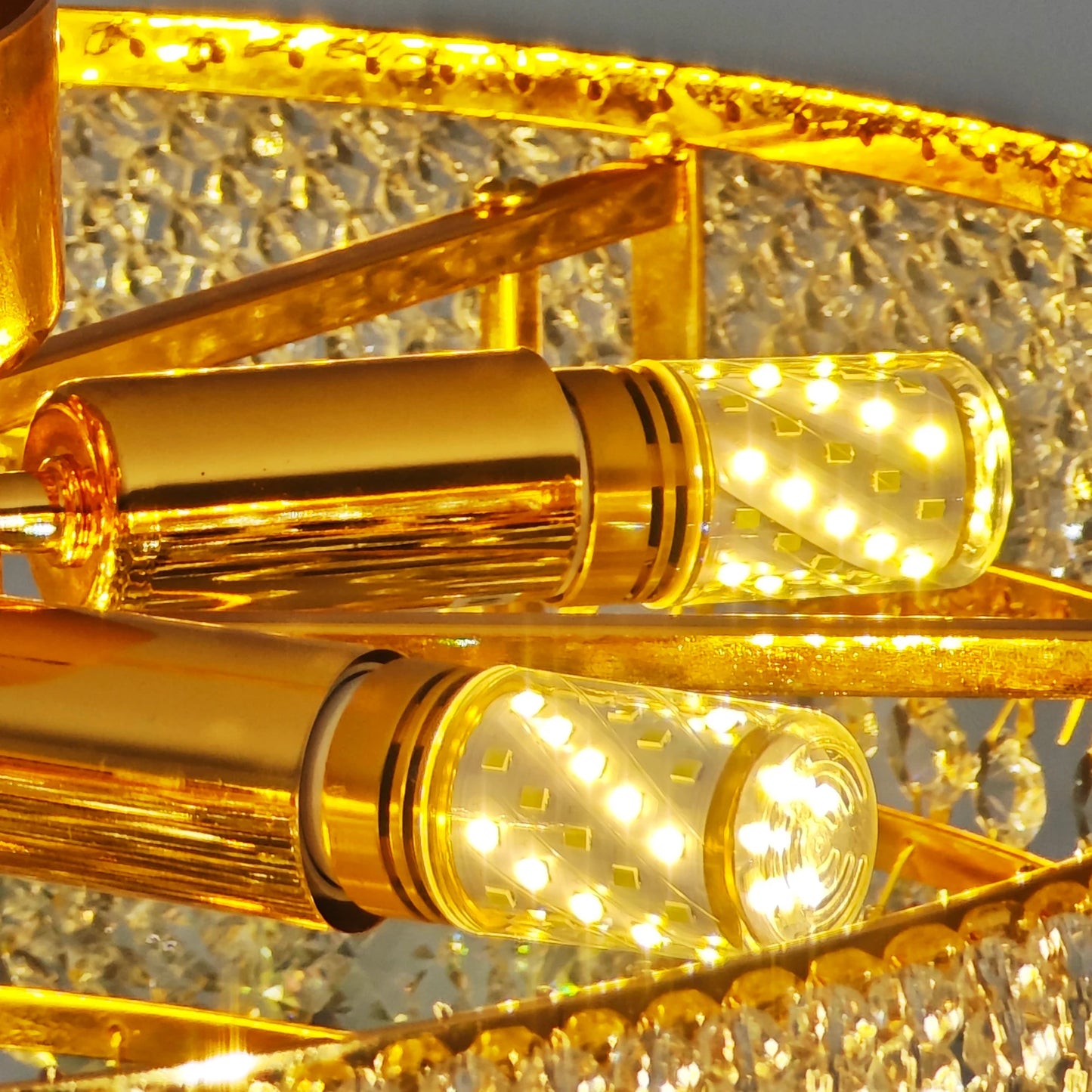 Vrygle Crystal Empire Ceiling Chandelier Ten Lights Rectangular Crystals