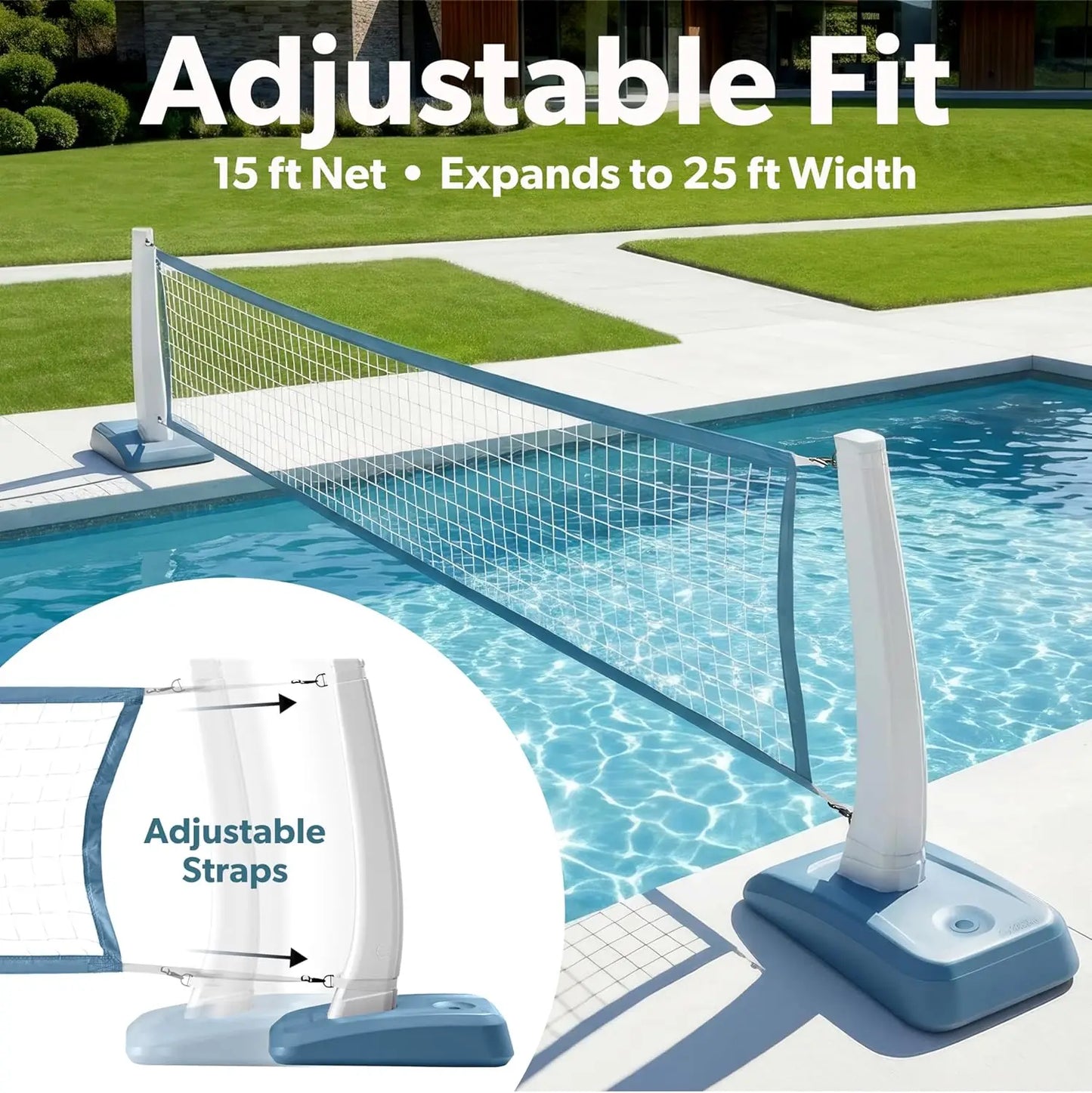 Pool Volleyball Net Set With Premium Accessories For Family Fun