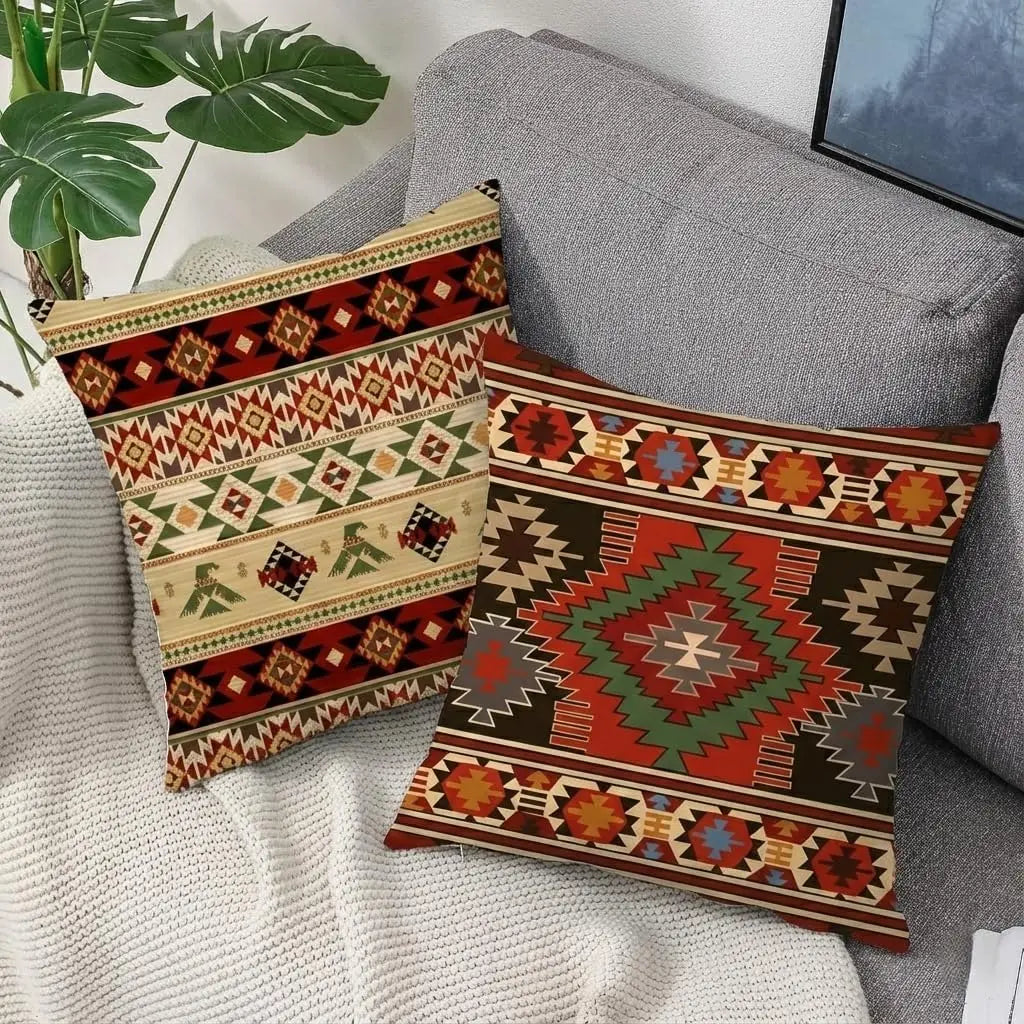 Linen Throw Pillow Covers Zippered Cushion Cases For Sofa Decor