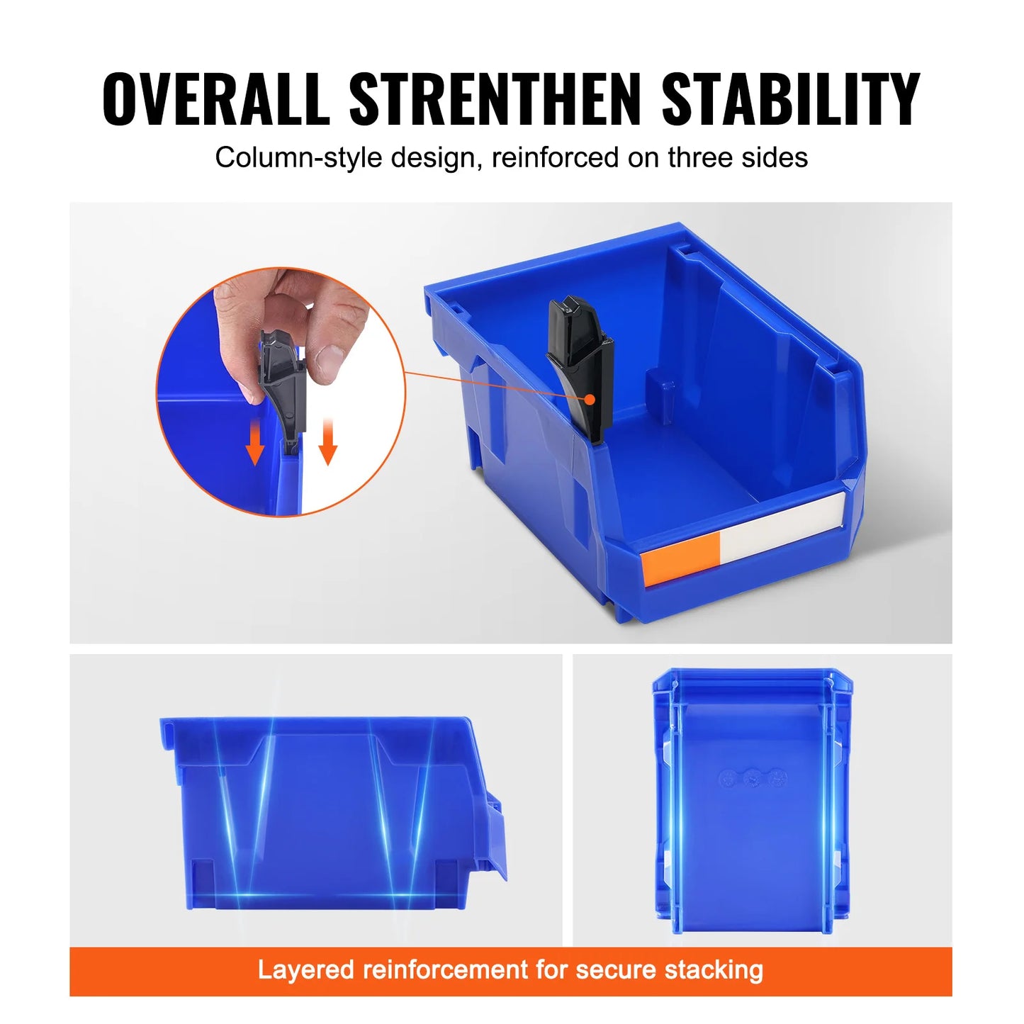 SucceBuy 24 Pack Stackable Storage Bins Organizer For Garage