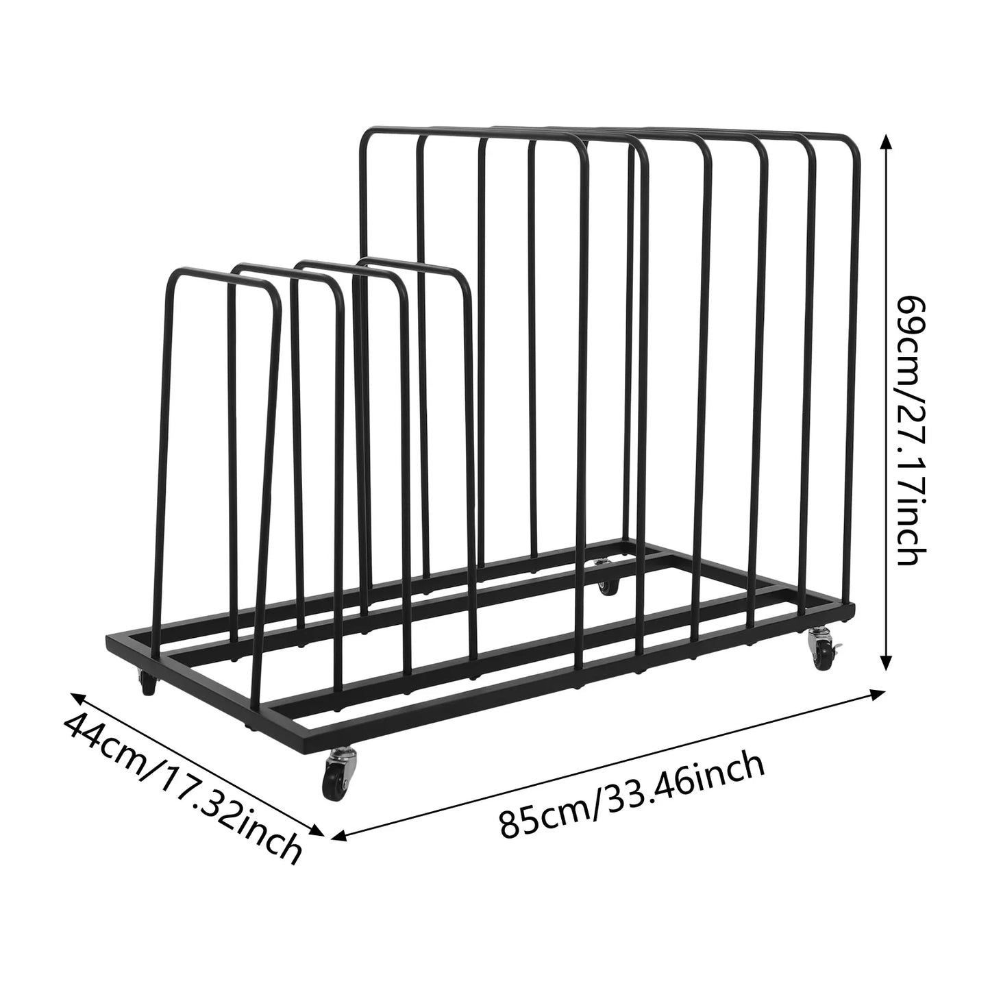 Art Storage Rack, 9 Grid Canvas Panel Organizer with Wheels, Large Capacity Drying Rack, Black Easel Stand for Painting Boards