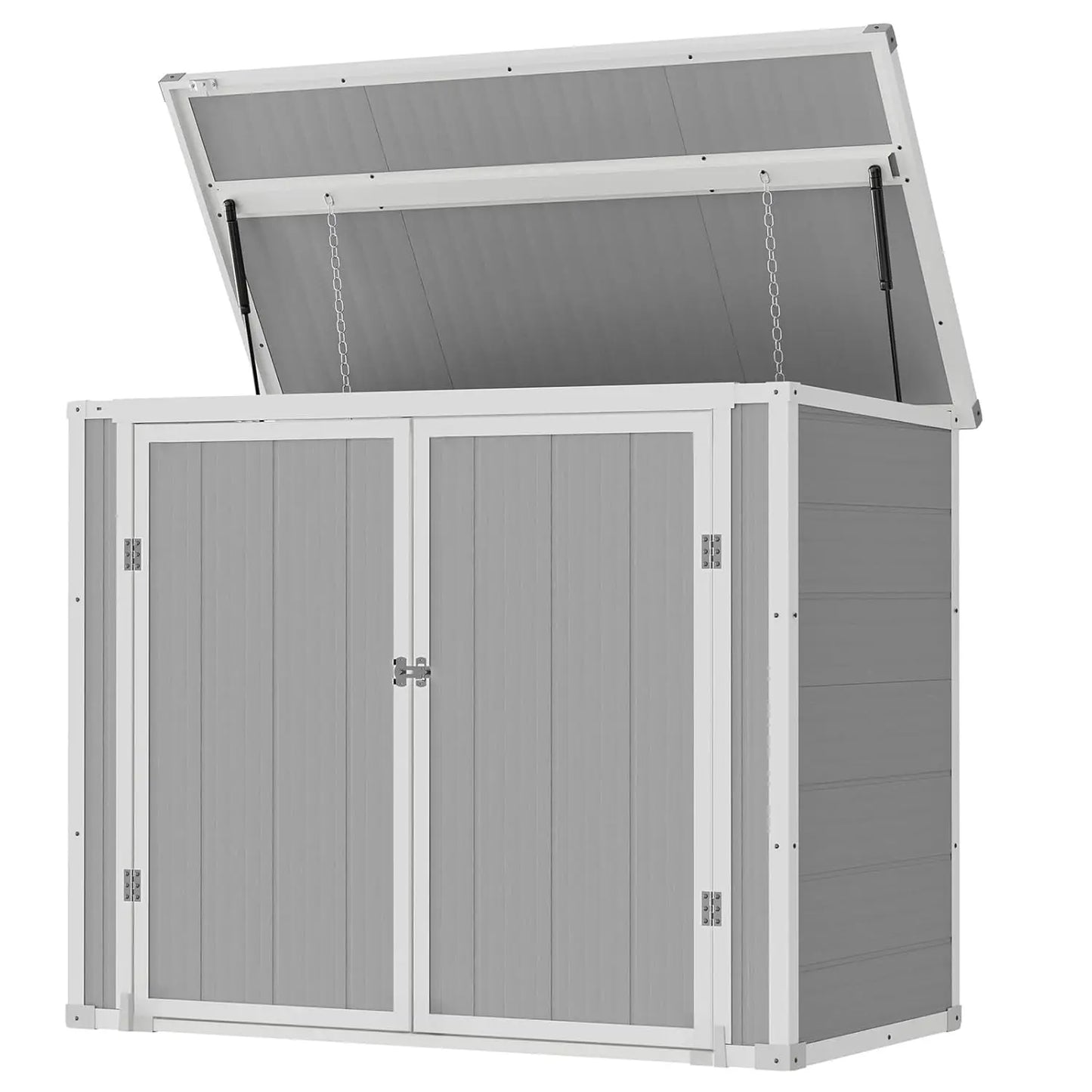 Waterproof Resin Vertical Storage Shed For Patio Garden Tools
