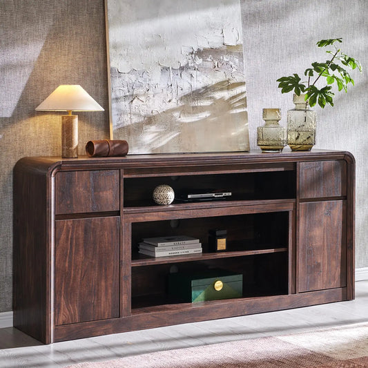 Modern TV Stand With Storage Cabinet And Drawers Entertainment Center