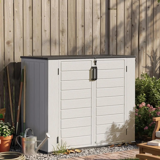 Waterproof Portable Horizontal Resin Outdoor Storage Cabinet For Yard Gear